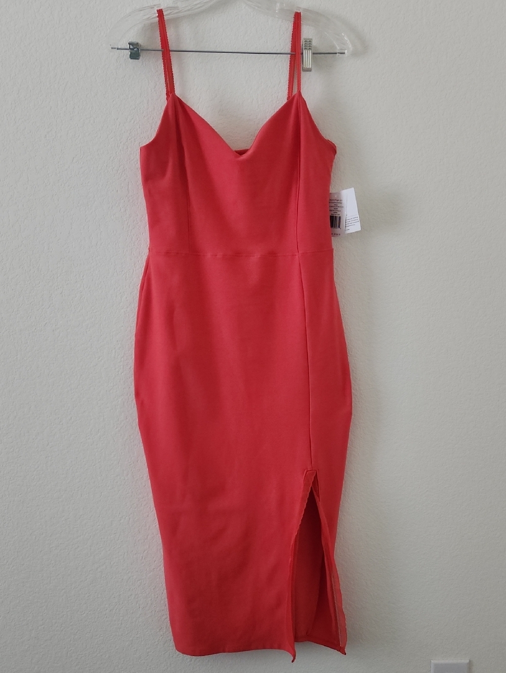 Beyond Yoga Coral Spaghetti-Strap Midi Dress with Front Slit